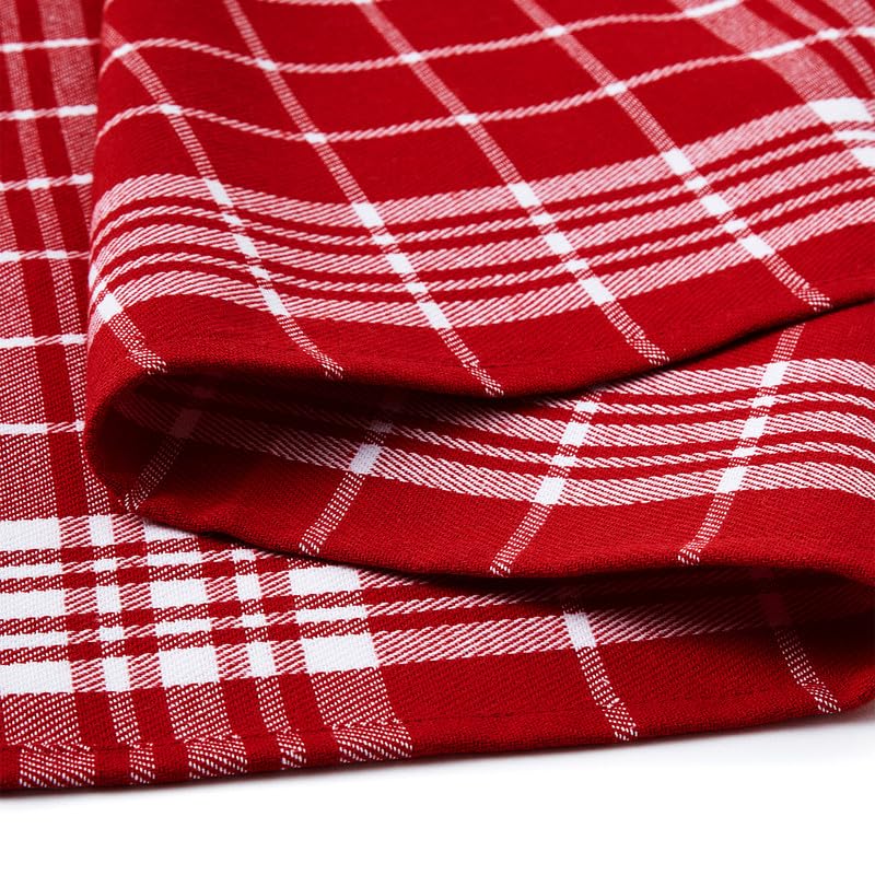 Image of Encasa XO Kitchen Towels and Dish Cloths Sets | Red Combo Highly Absorbent Cotton Terry Towels | 70x45 cm | Multipurpose for Washing Dishes and Cleaning Pack of 12