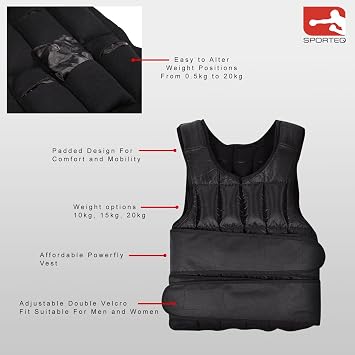 Weighted Vest | Adjustable Running Weight Loss Jacket | Cross fit & Cardio Fitness Training Home Gym
