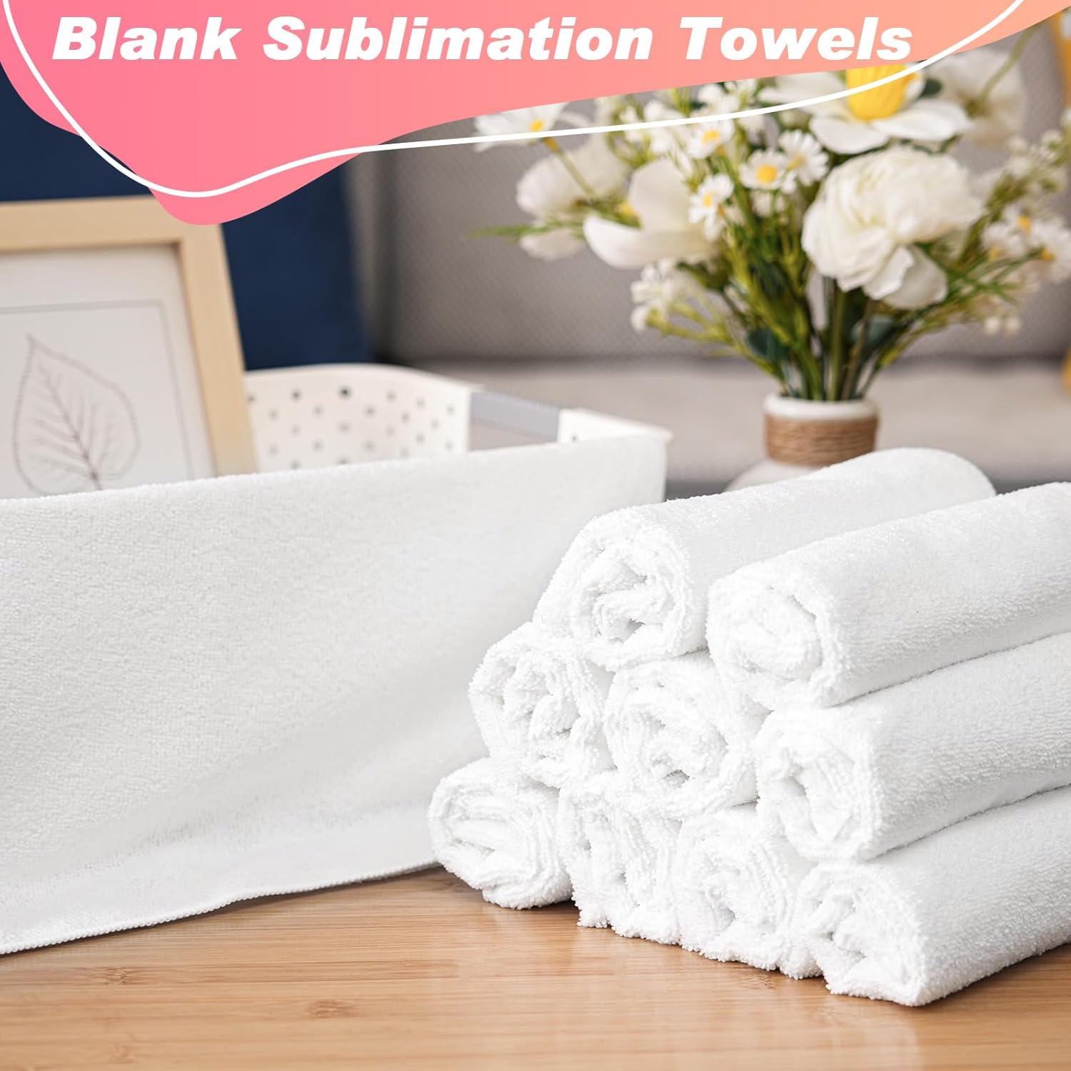 15 Piece Sublimation Blanket 16 x 24 Inch DIY Microfiber Dish Towels for Kitchen Cleaning