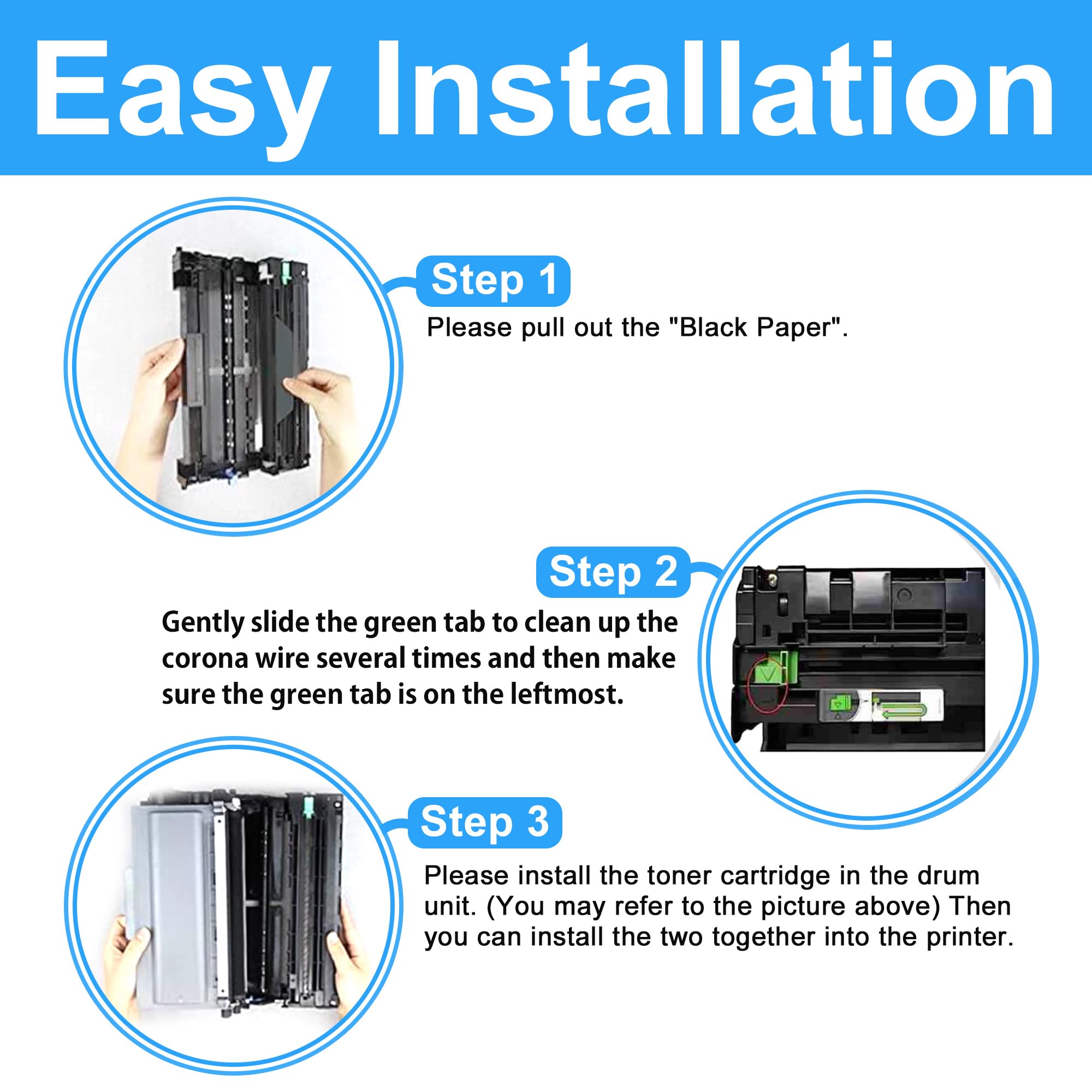 LCL Tamburo Compatibile DR3300 DR-3300 (1 Nero) Sostituzione per Brother DCP-8110DN HL-5440D HL-5450DN HL-5450DNT HL-5470DN HL-5470DW HL-5470DWT HL-5480DW HL-6180DW HL-6180DUW HL5445D DCP-8250DN