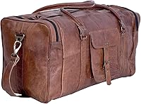 Komal's Passion Leather 21 Inch Vintage Full Grain Leather Duffel Bag - Carry-On Gym Travel Weekend Duffle for Men Women