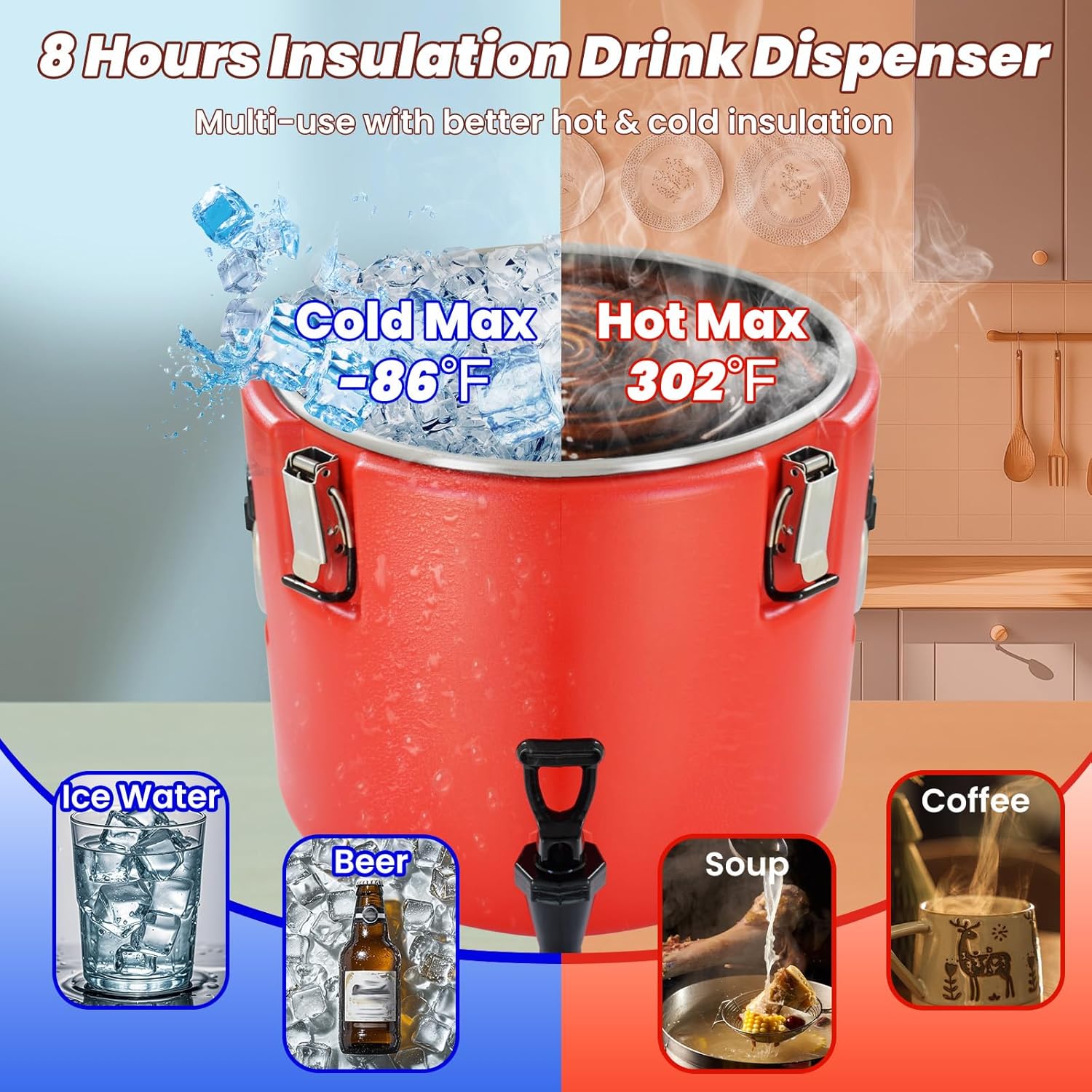Amazon.com | Carivia 20L/5Gal Insulated Beverage Dispenser, Ice