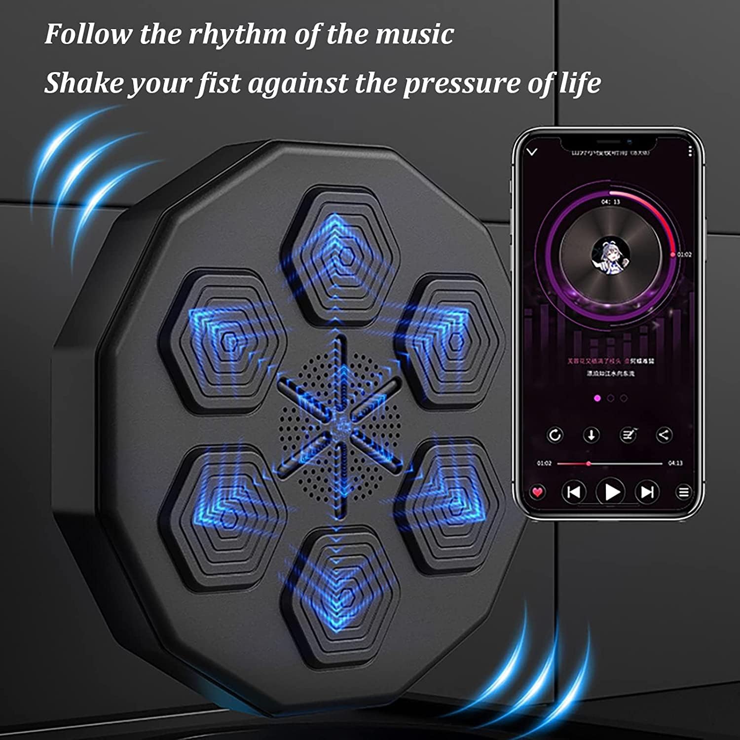 Music Boxinghine Elettronica, Music Boxinghine Smart Music Boxing Pads, Attrezzatura da Allenamento Smart Boxing Montata a Parete
