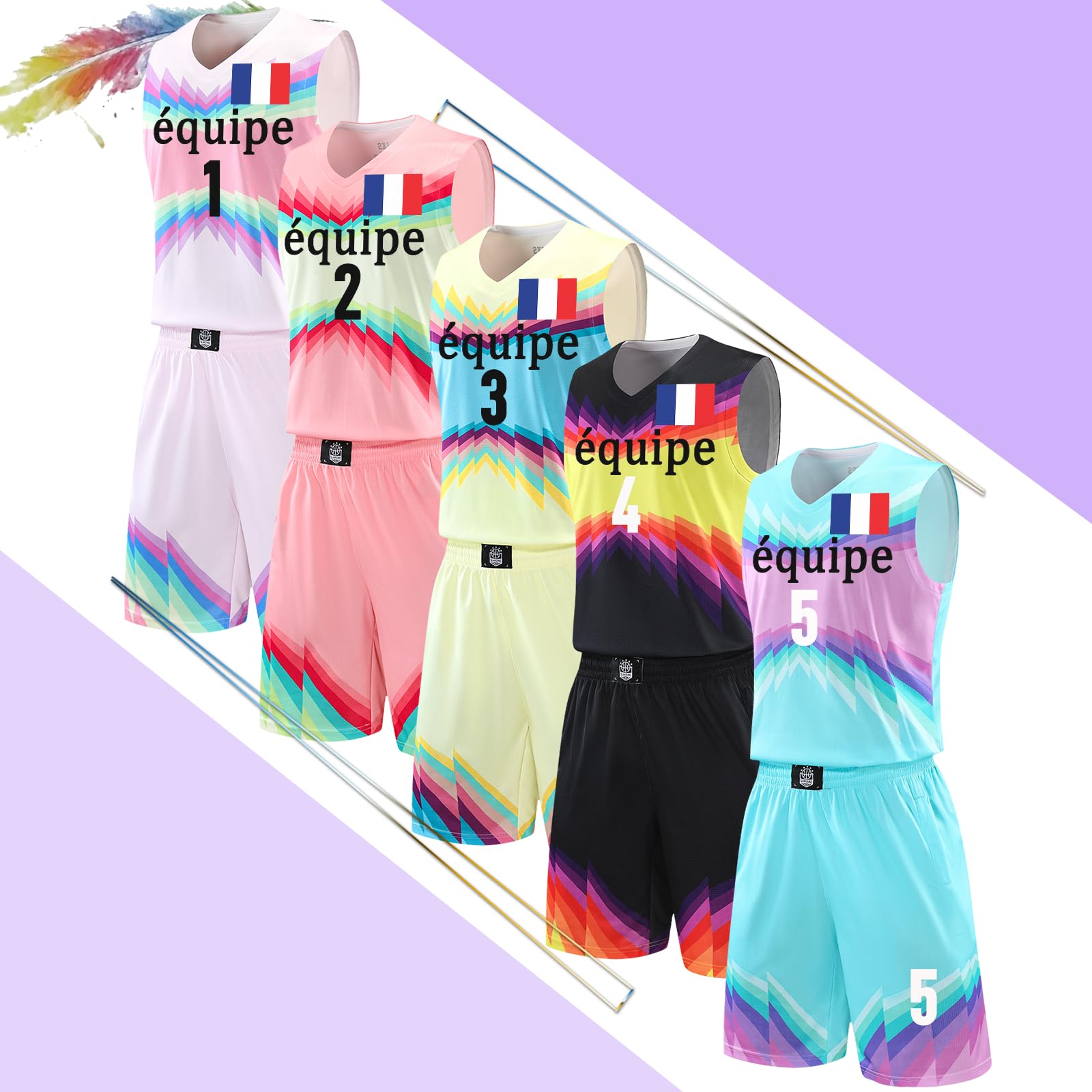 Maillot de Basket Personnalisé Enfant Homme Femme Ensemble Basket Enfant Personnalisé et Nom Numéro Logo