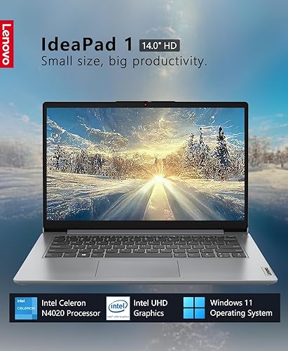 Miniatura 2 de Lenovo IdeaPad 1 14 - Computadora portátil, pantalla HD de 14.0 pulgadas (1366 x 768), Intel Celeron N4020, 4 GB de RAM 640 GB de almacenamiento