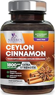 Sponsored Ad - Organic Ceylon Cinnamon Capsules (Certified Organic Ceylon Cinnamon) 1800mg - Organic Sri Lanka Ceylon Cinn...