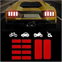 Vista 7 de Calcomanías reflectantes fuertes, 10 calcomanías de advertencia de seguridad de alta intensidad, calcomanías autoadhesivas de visibilidad nocturna