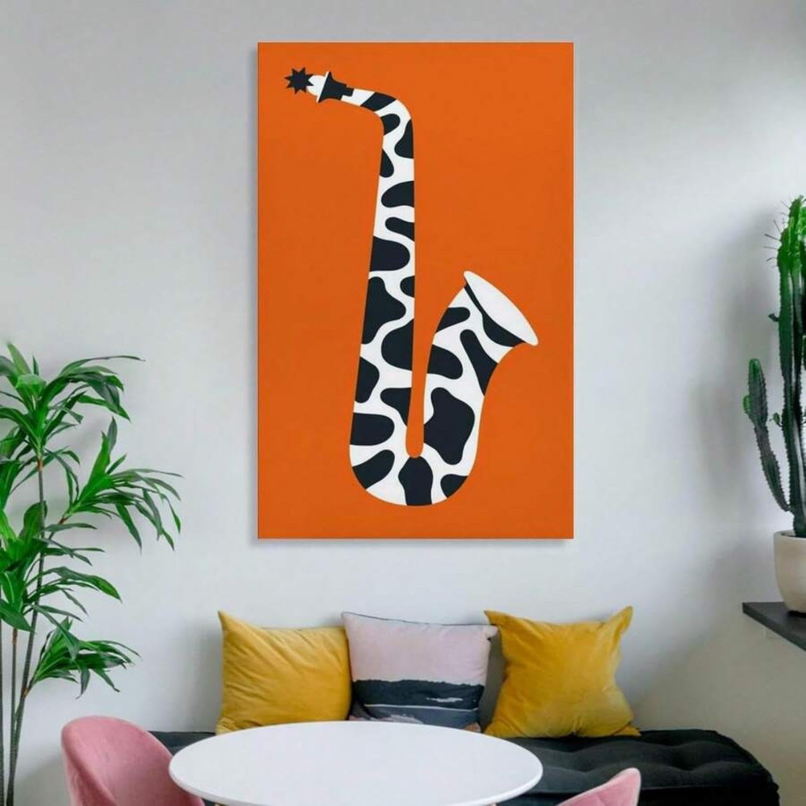 XBTYKPB Impresión de saxofón simple, lienzo musical, arte de pared, pintura, impresiones, carteles, para estudio de música, habitación infantil, decoración del hogar, 80 x 140 cm, sin marco