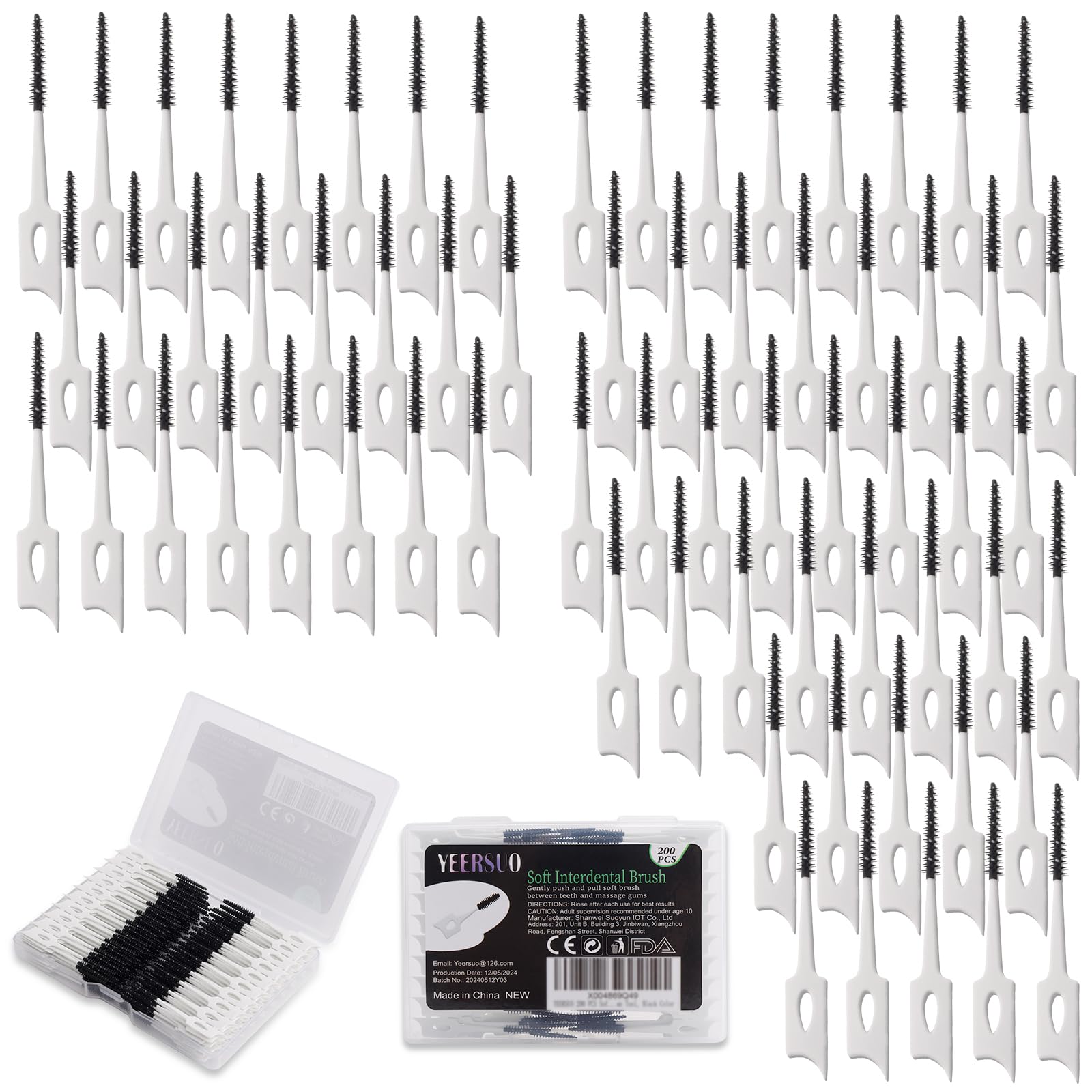 YEERSUO 200 PCS Soft Dental Floss Picks, Dental Picks with case, Toothpicks Brush Between Teeth, Tooth Flossing Brush Disposable for Cleaning, Toothbrush Clean Tool, Black Color-image-26