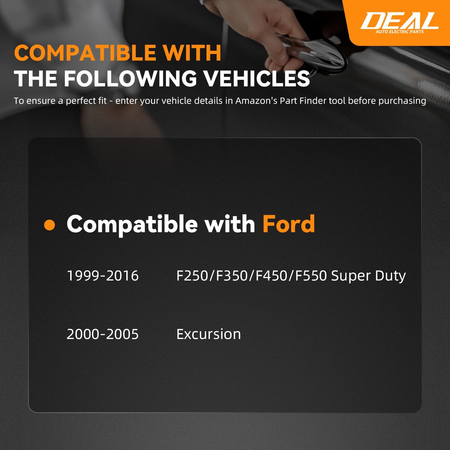 DEAL AUTO ELECTRIC PARTS Exterior Door Handle Kit, 4pcs Front+Rear Left+Right Side, Compatible with Ford 99-16 F250 F350 F450 F550 Super Duty Pickup Truck 00-05 Excursion, Textured Blk, 7C3Z2522404AA