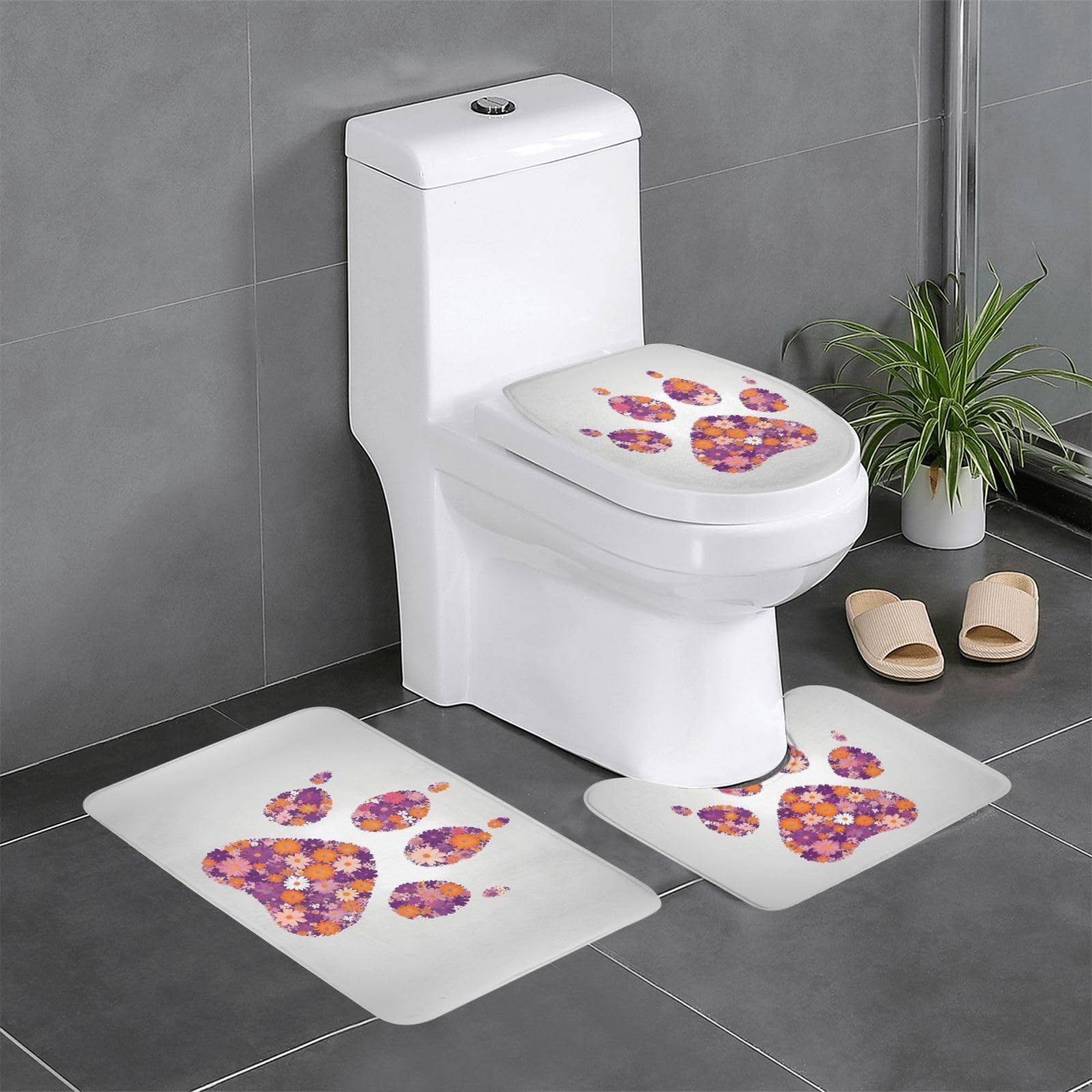 Tapis de salle de bain antidérapant YYHWHJDE lot de 3 lavables et sécurisés pour toute la famille