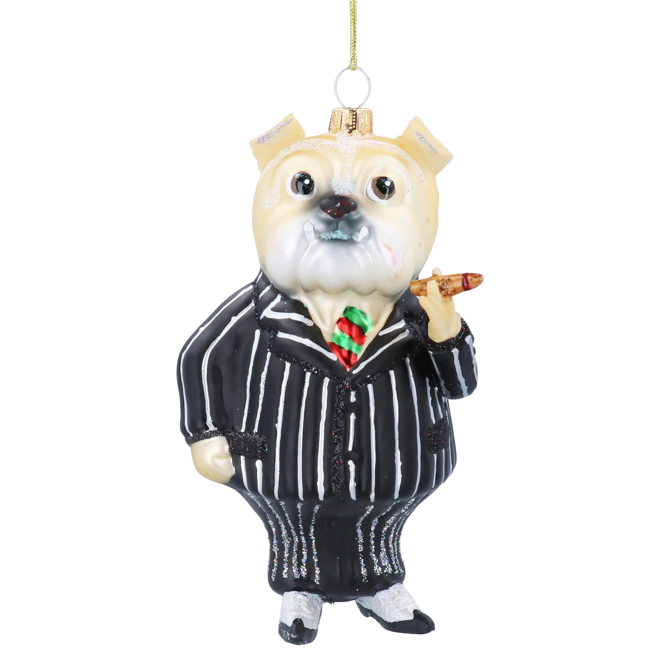 Gisela Graham 14Cm Glass Winston Churchill Bulldog Decoration