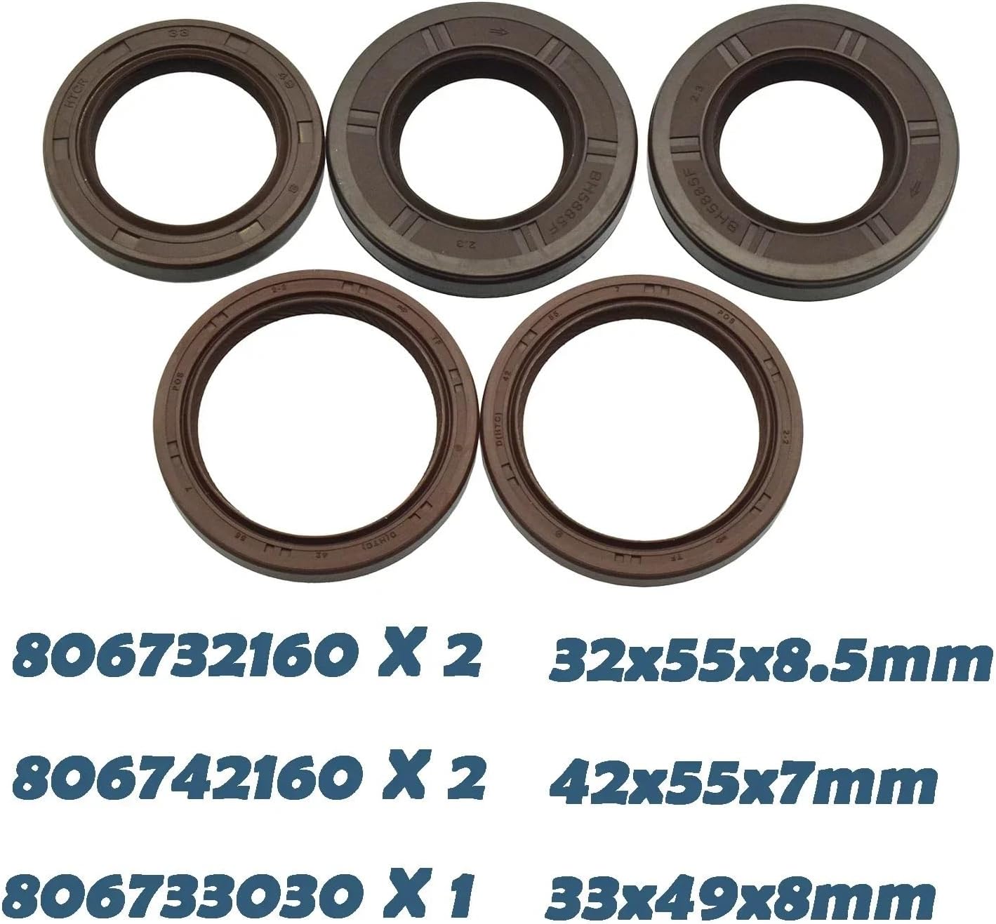 Front Crankshaft and Camshaft Oil Seals Kit 5pcs 806732160, 806733030, 806742160