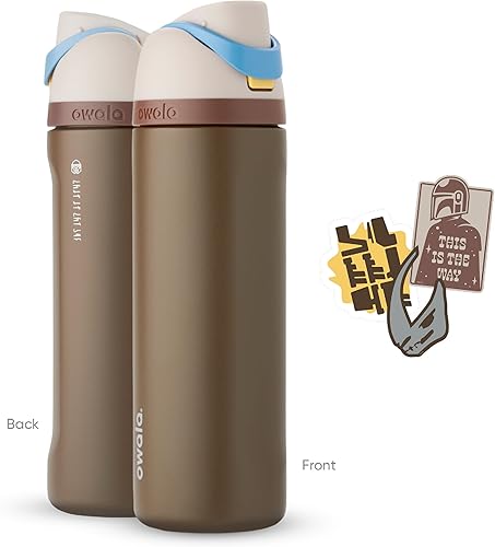 Miniatura 6 de Owala FreeSip - Botella de acero inoxidable de Star Wars, con aislamiento y pajilla, para deportes y viajes, botella de agua deportiva sin BPA, 24