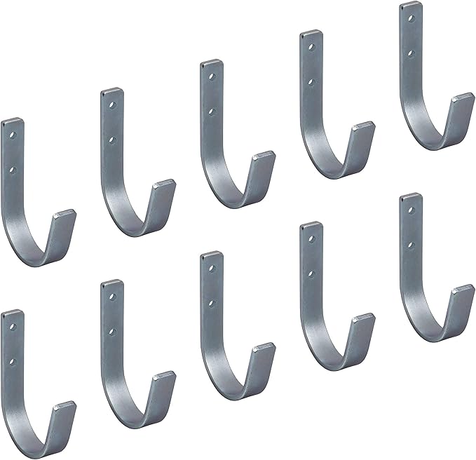 4 Stück J-Form Garage Haken - Weiß Schwerlast Haken 15kg