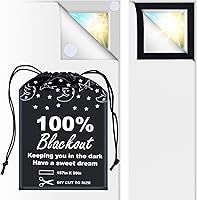 Vista 11 de Cortinas ciegas 100% opacas (39 x 59 pulgadas) [Corte DIY a cualquier tamaño o forma] [Pestañas de gancho y bucle] [Bolsas portátiles para viajes]