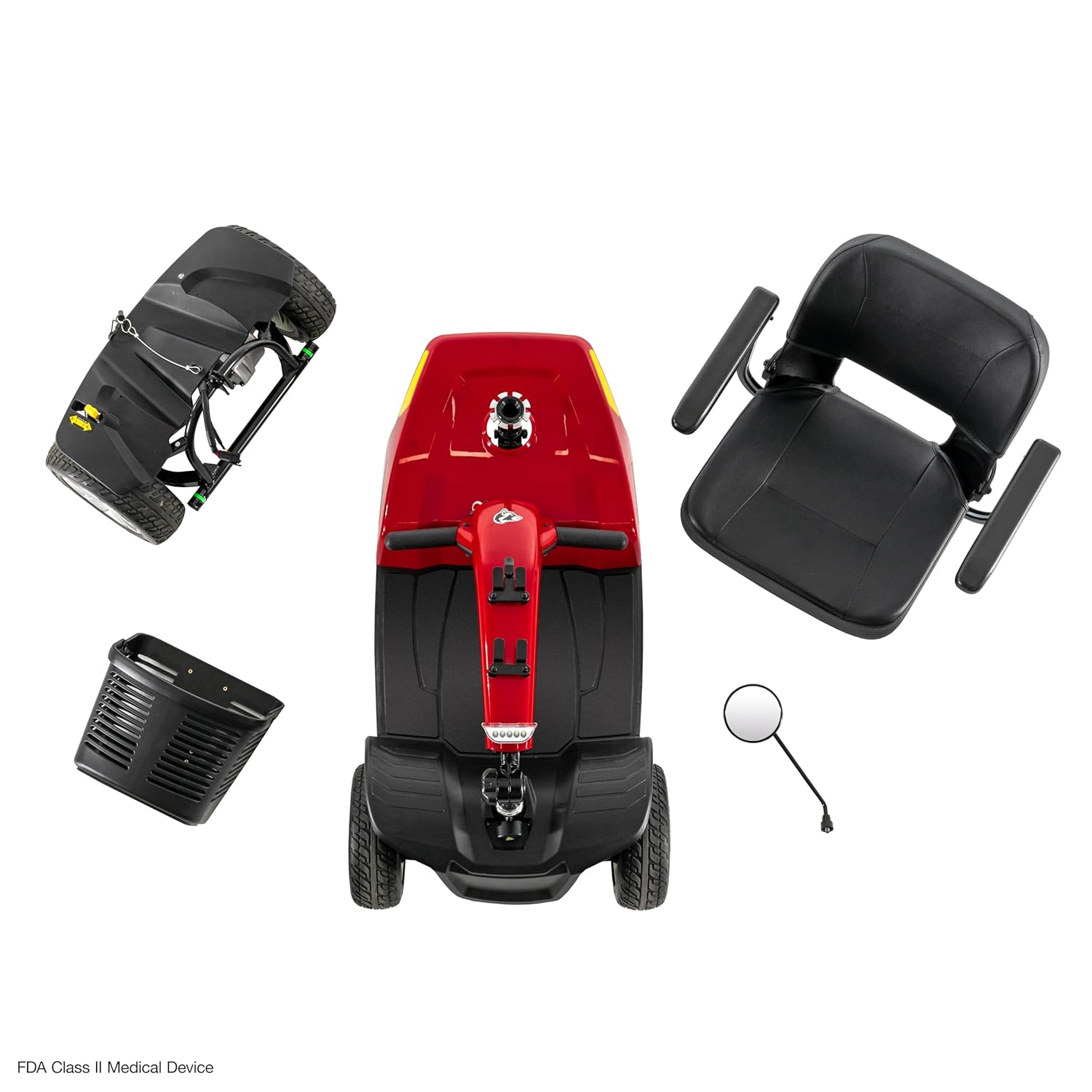 Rascal Conquest 4-Wheel Heavy-Duty Outdoor Mobility Scooter, Long-Range Battery-Powered Electric Travel, 350lb Capacity, Battery Included