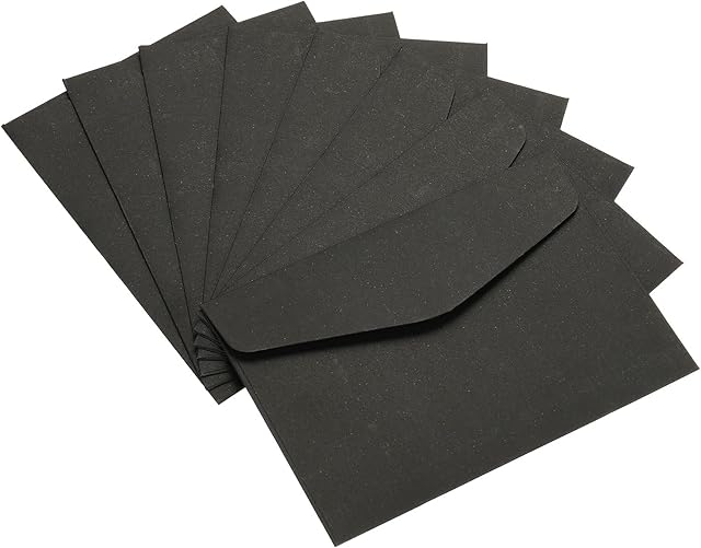 PATIKIL Mini Envelopes, 60 Pack Paper Blank Small Items Storage Business Card Holder for Greeting Note Party, Black