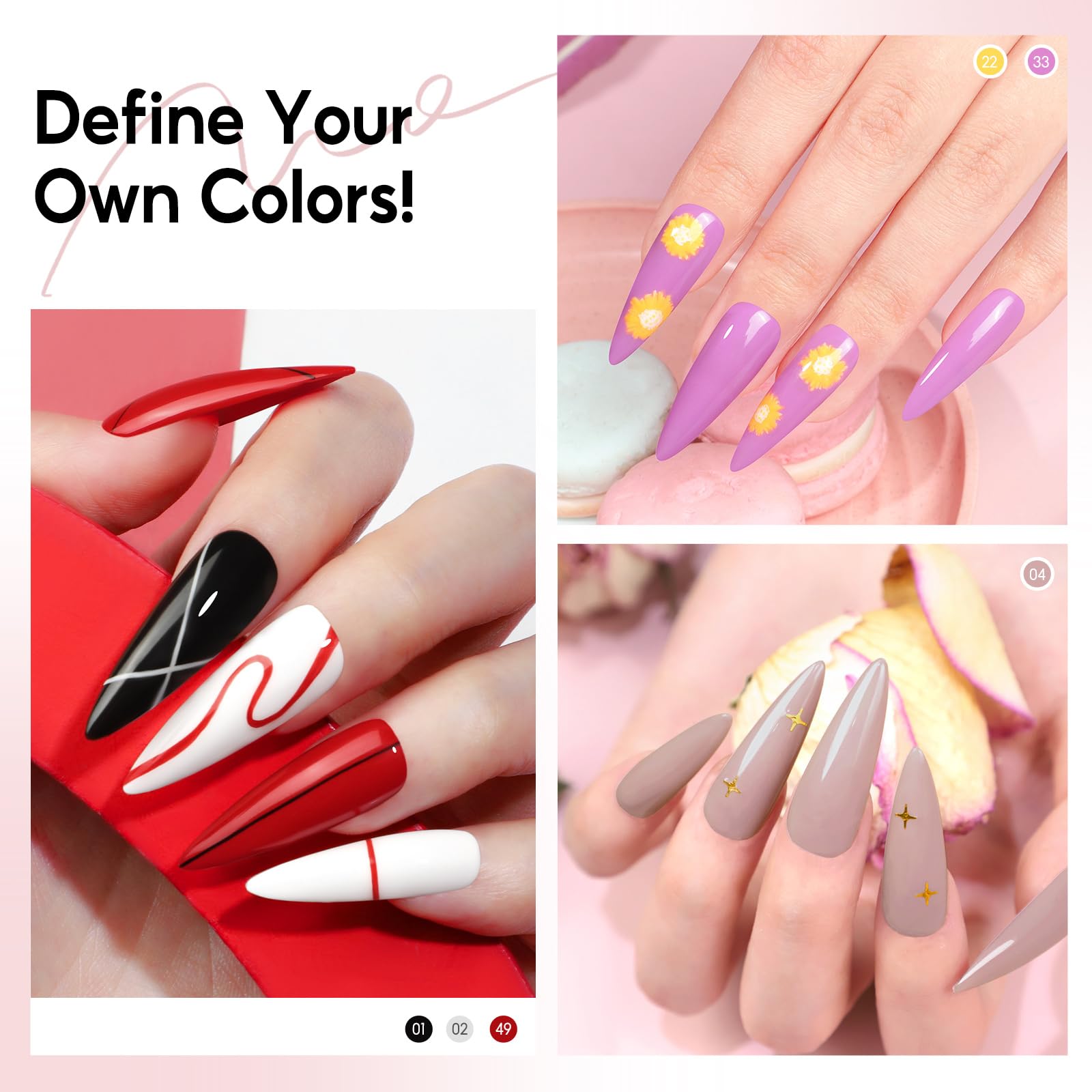 COSCELIA 38-częściowy zestaw lakierów hybrydowych z lampą UV 20 kolorów 7 ml baza top coat narzędzia do manicure
