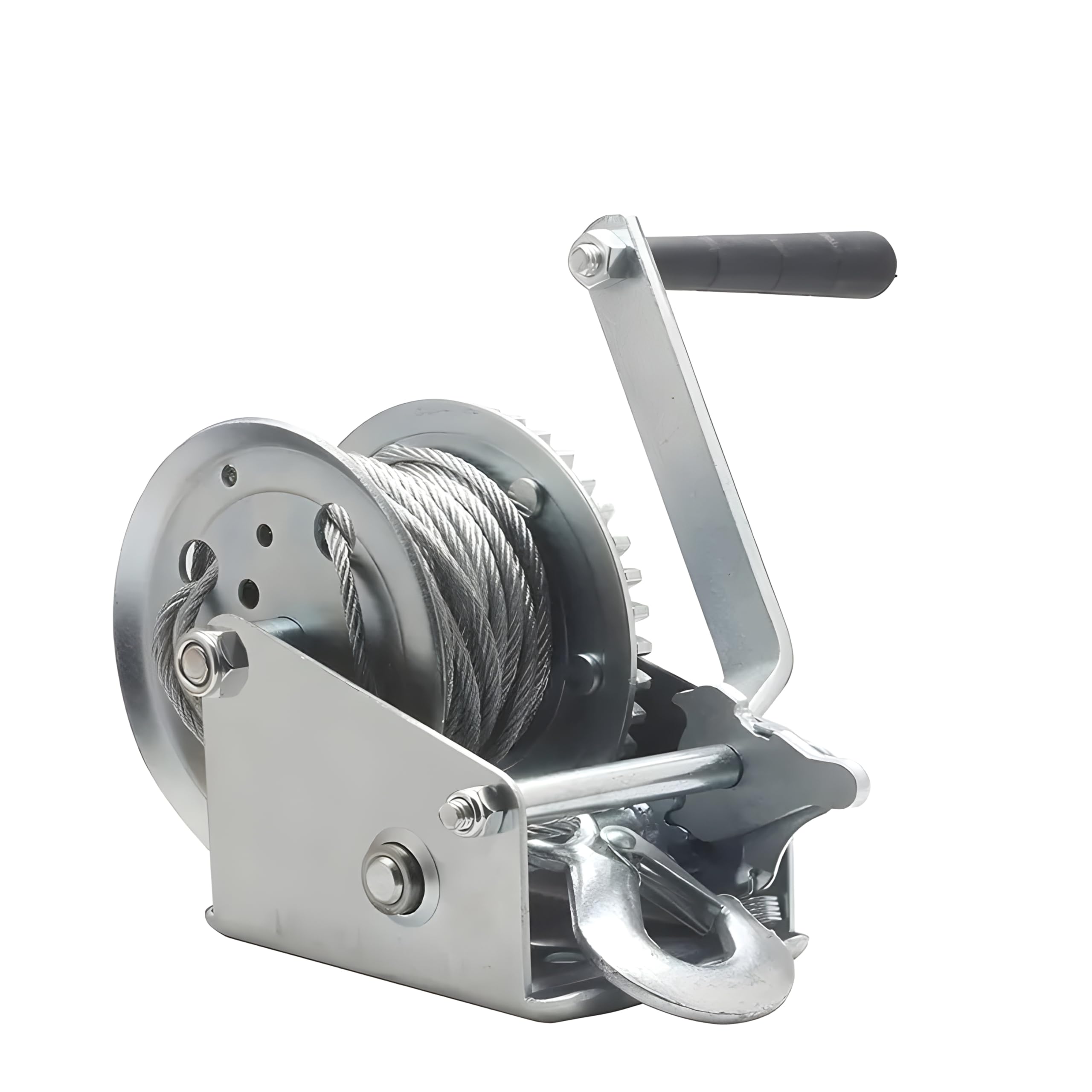RHKSD 800 lb Hand Winch Steel Cable Boat Trailer Winch with Hook Towing Hand Crank Winch for Towing Car Tow Cable with Hand Gear Winch (Multicolor)-image-10