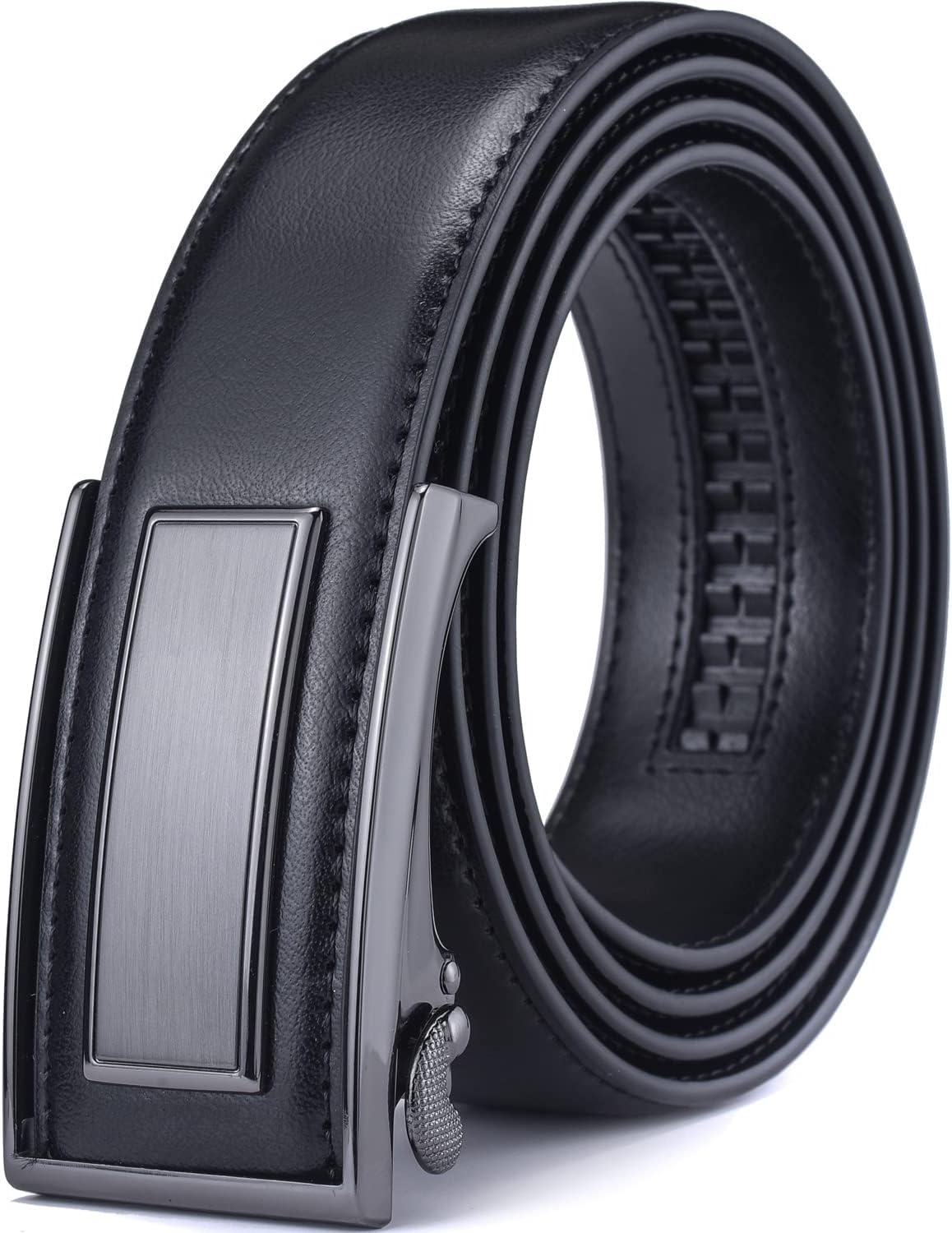 Men’s Belt Beltox Ratchet Dress Leather Buckle Belt Black Brown Blue 1 3/8” Gift Box