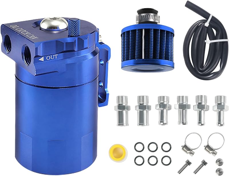 Oil Catch Can AOCISKA com Separador e Defletor, Reservatório de Alumínio 300 mL – Kit com Mangueira