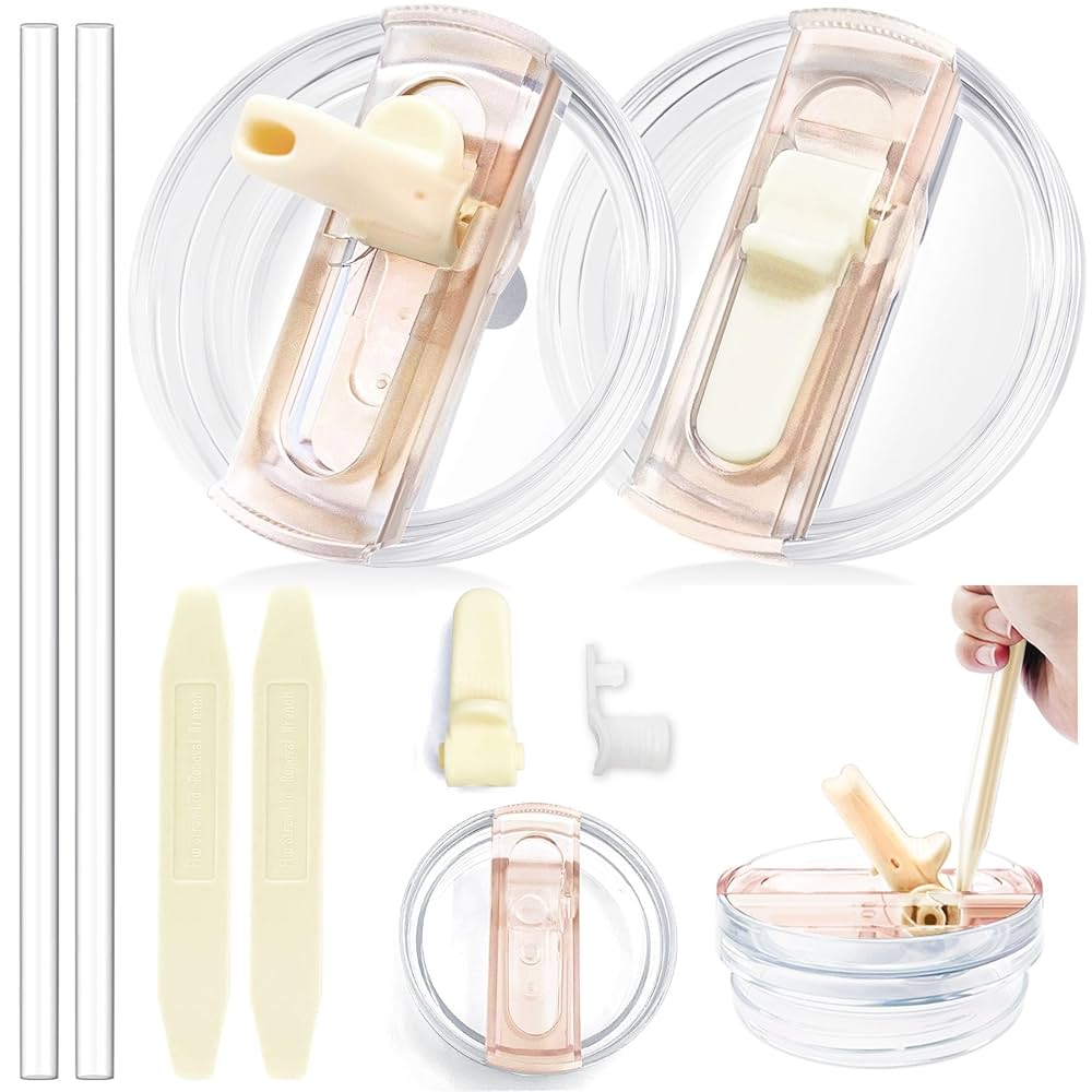 Couvercle étanche Remplacement Pour Gobelet Stanley 40oz - Version 2025 Avec 2 Pailles - Anti-fuite - Matériau Alimentaire