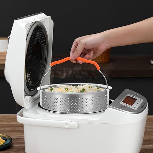 Vista 5 de Cesta de vapor de acero inoxidable para olla para cocinar huevos, pescado verduras y más para uso en el hogar y restaurante