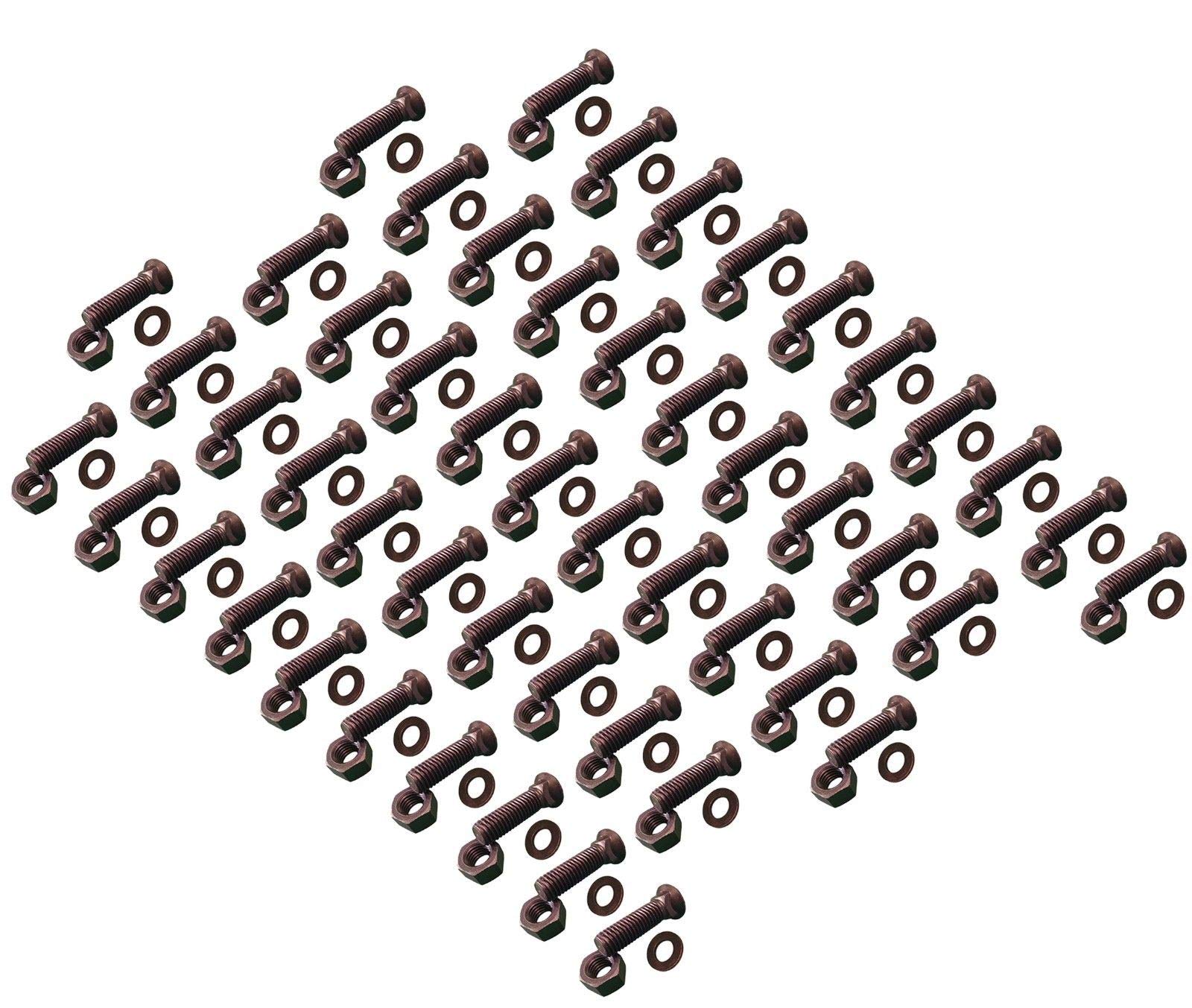 50 -Plow Bolt, Nut, washer Blades/Cutting Edge, 5/8-11x2 1/2 -Grade 8, Dome Head