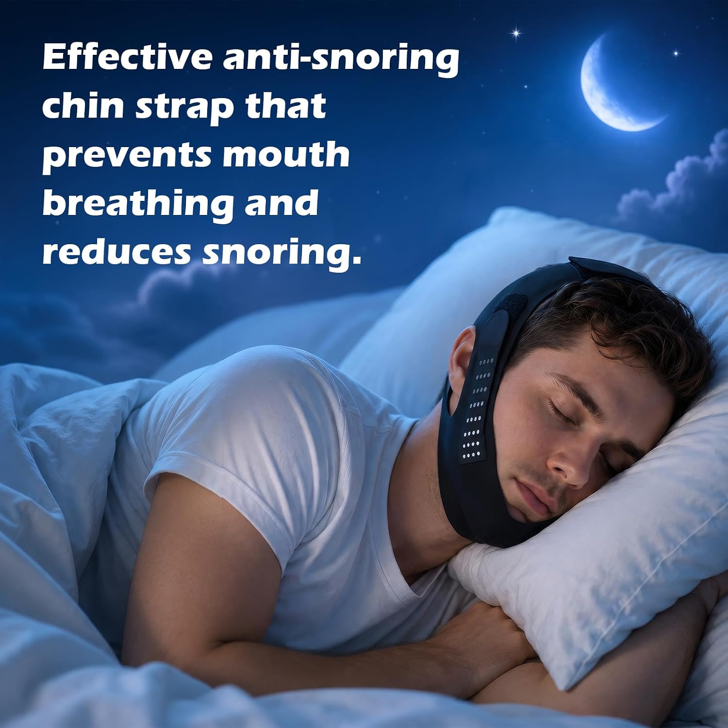 Chin Strap for Sleeping, Anti Snoring Devices, Chin Strap for Sleeping, Chin Strap for Cpap Users, Cpap Chin Strap to Keep Mouth Closed, Adjustable and Durable