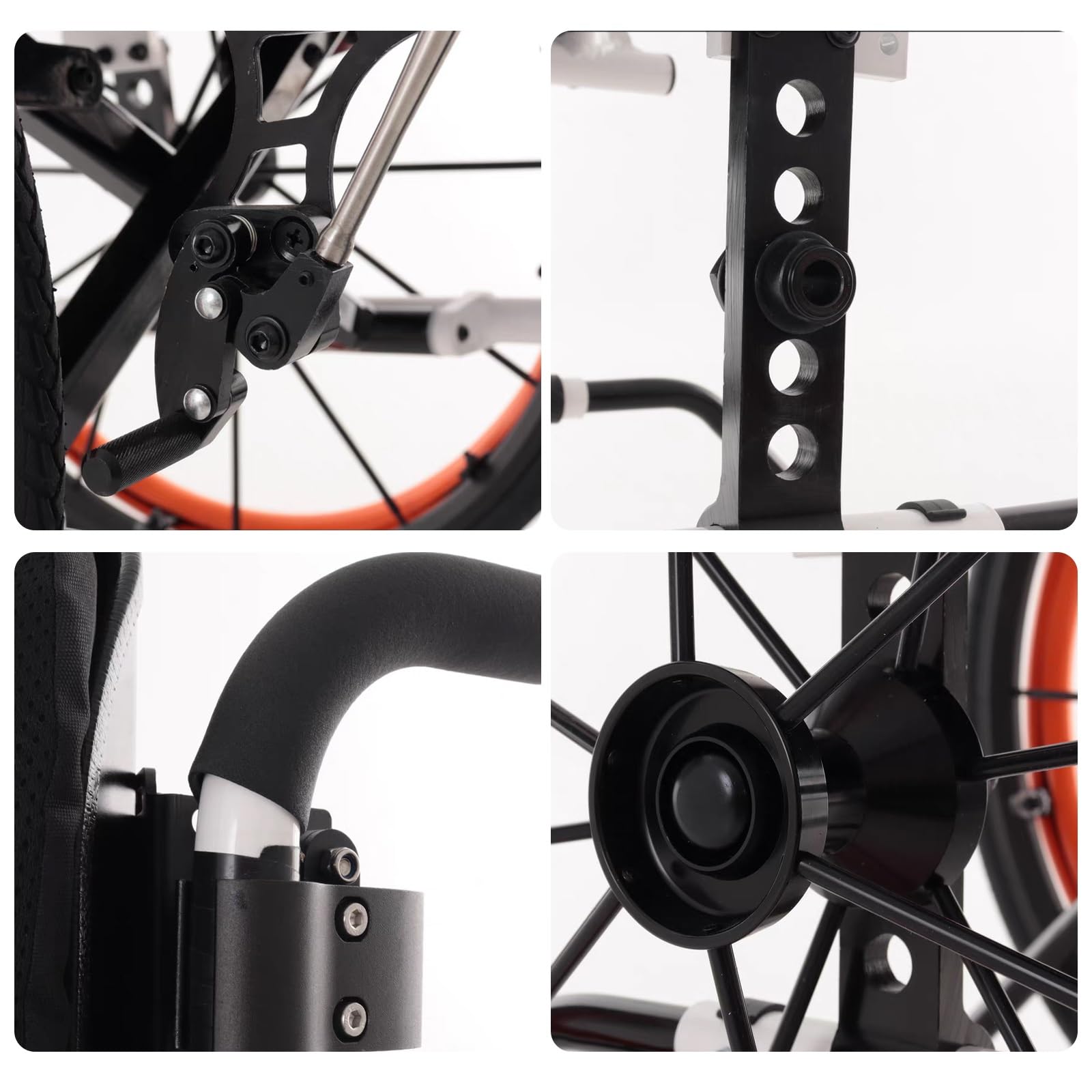 Sedia a rotelle pieghevole e semovente, Alluminio, Leggero, Compatto(Seat width 42cm/16.5in)