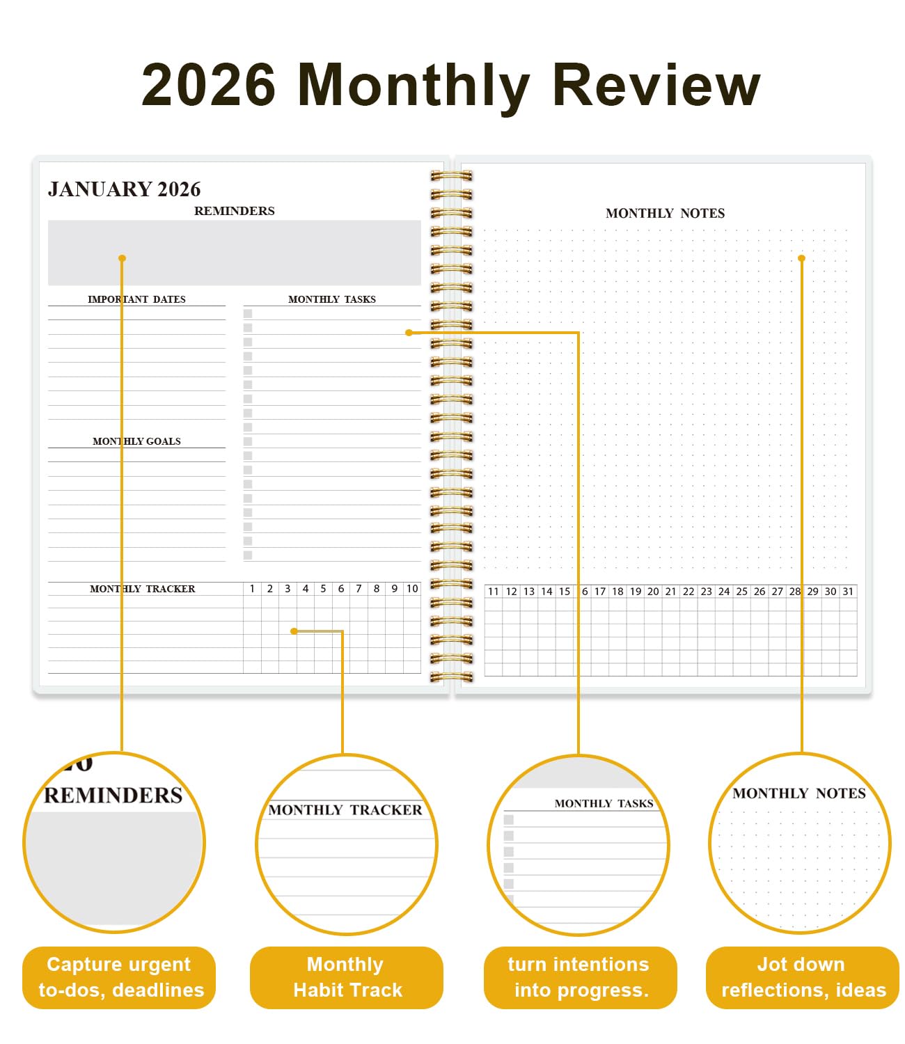 Snapklik.com : Monthly Planner 2026 - Monthly Calendar From January