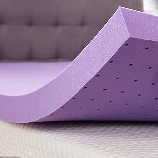 SINWEEK 3 Inch Gel Memory Foam Mattress Topper Ventilated Soft Mattress Pad, Bed Topper, CertiPUR-US Certified, Queen Size, Purple