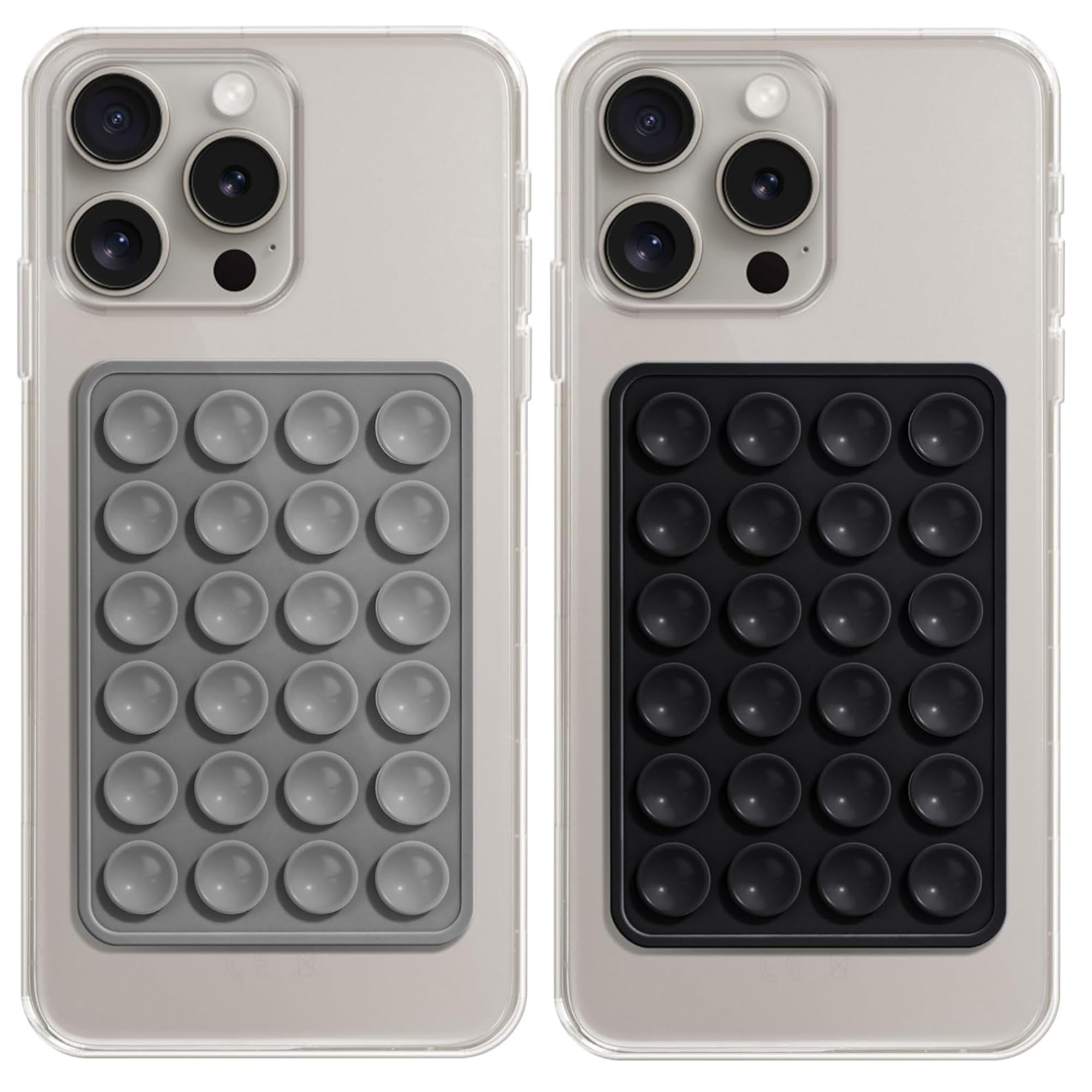 CELLMASTER Suction Phone Case | Universal Reusable Suction Sticker Holder | Strong Grip Octobuddy Back Cover | Black & Grey 2 Pack-image-35