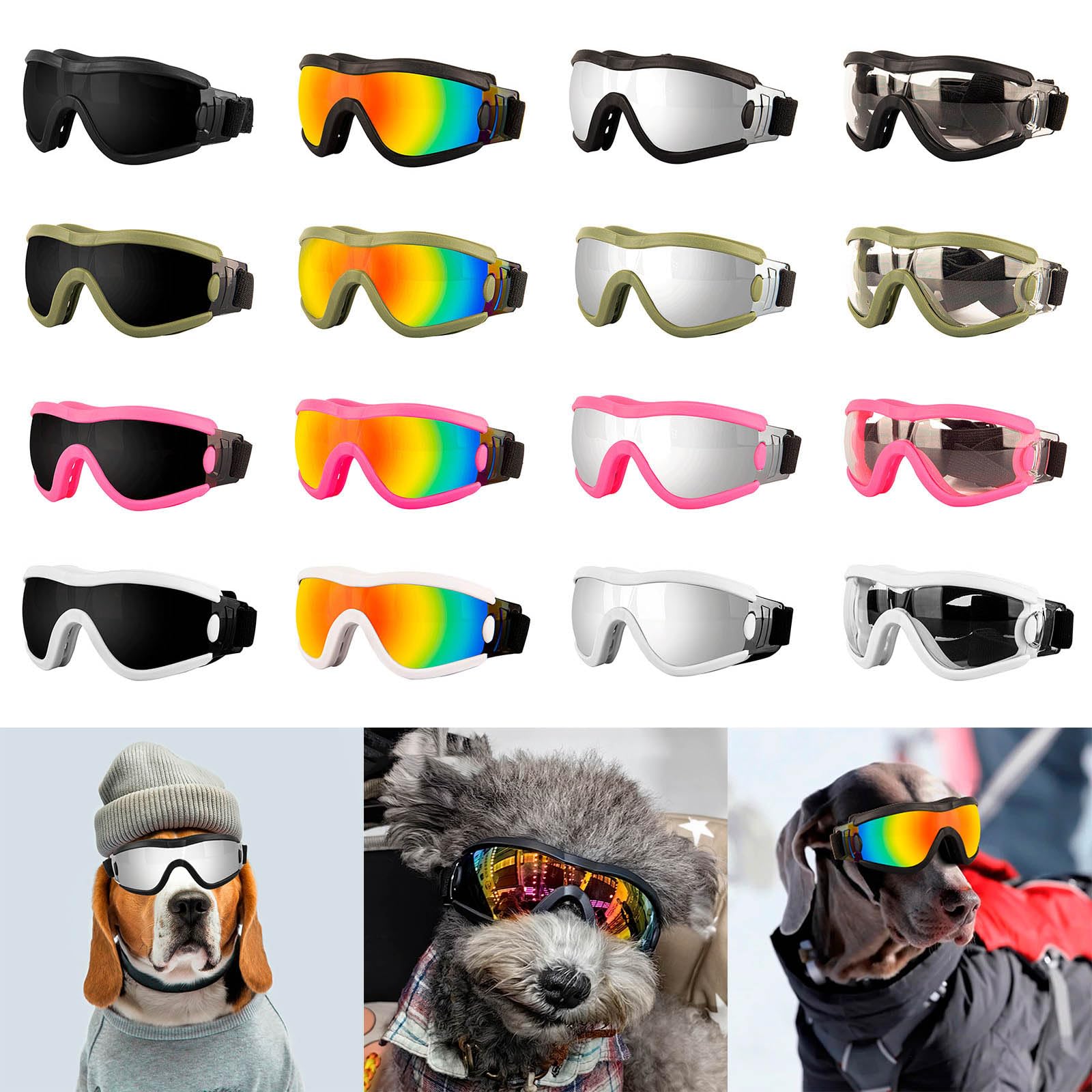 GRABAGECAN Pet Dog Goggles Long Snout Dog Sunshades Goggles Outdoor Activity Dog Travel Eyewears