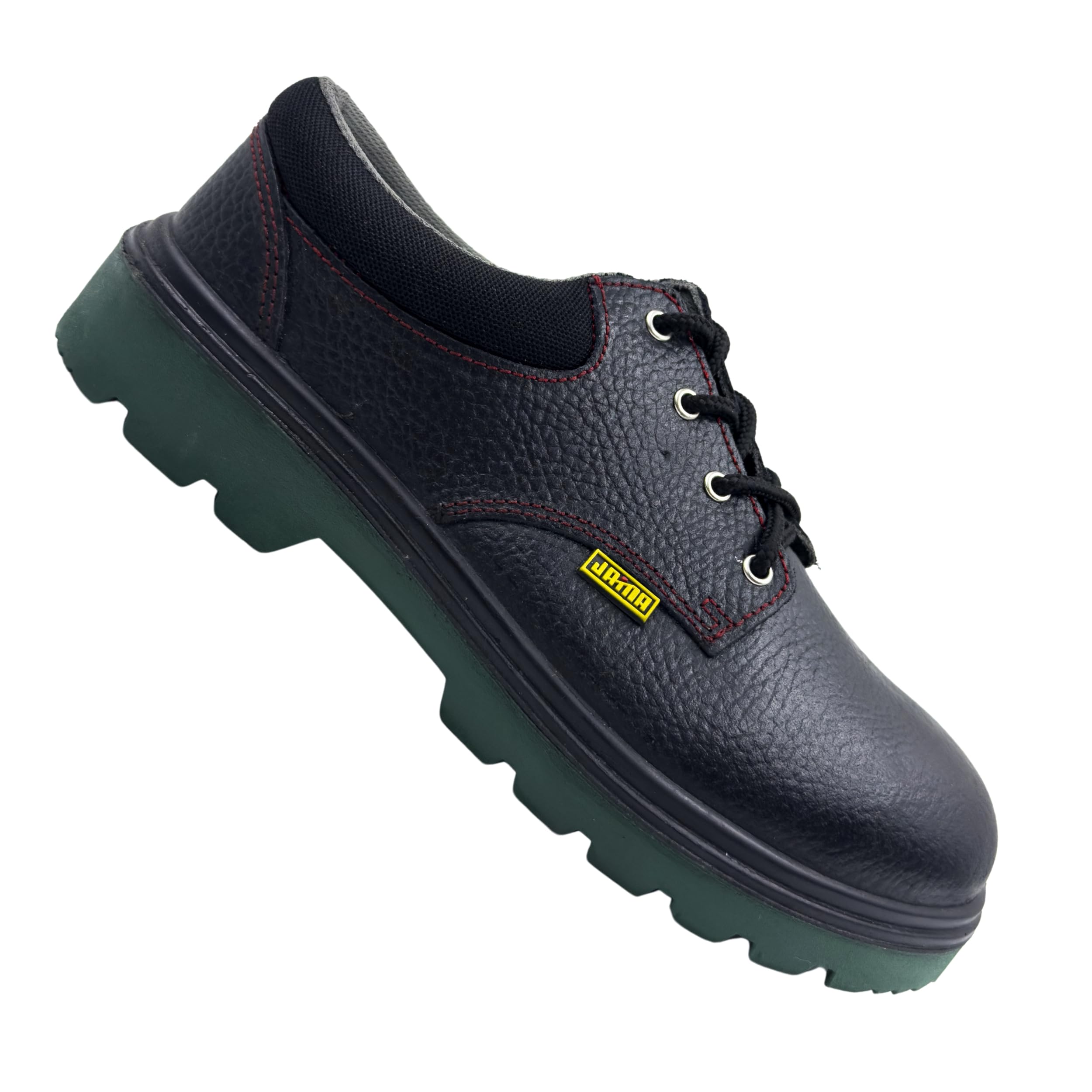 Jama Safety Shoe JS076 for Heat, Oil, Furnace, Welding & Chemical Industries | Rubber sole for 300°C heat resistance, Self Cleaning Anti-Skid Sole, 200J Steel Toe, Leather Shoe | Size 08 UK/INDIA