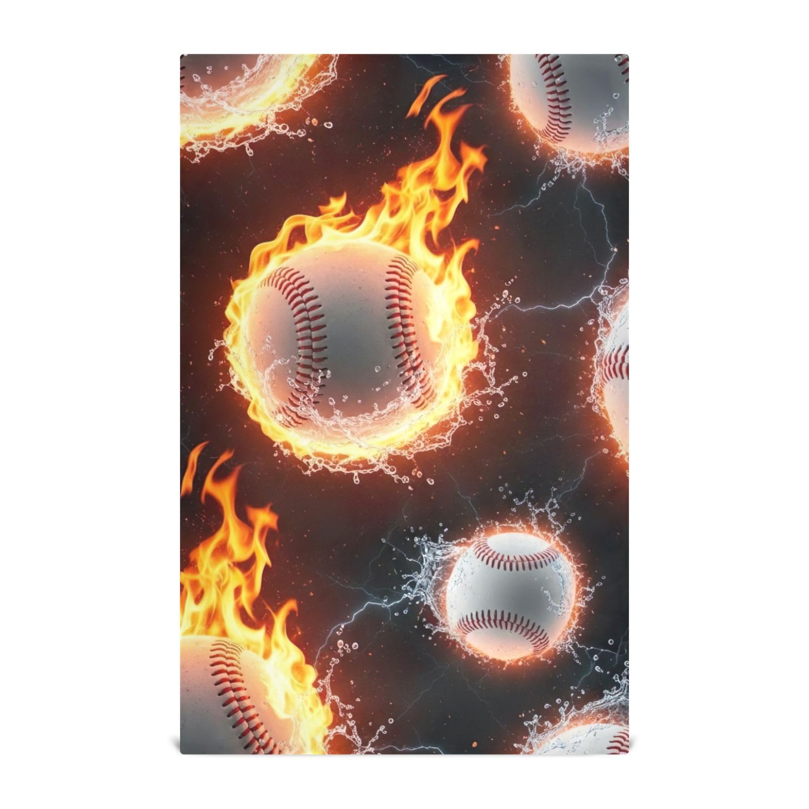 Torchons de cuisine GAIREG en lot de 6 essuie-mains motif baseball de 71,1 x 45,7 cm