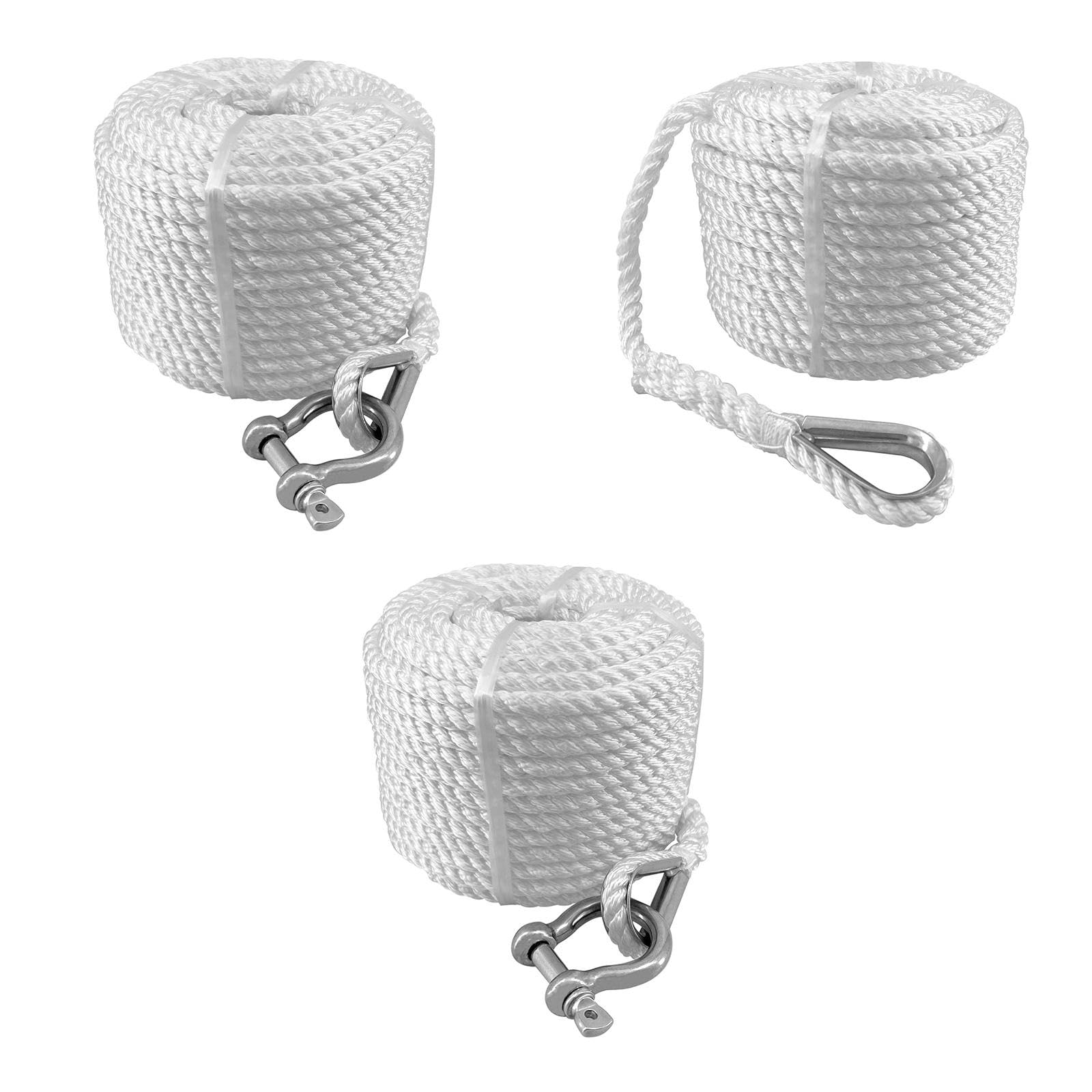 Bootsankerleine, Kanu, Edelstahlkausche for Anlegen, Camping, Outdoor
