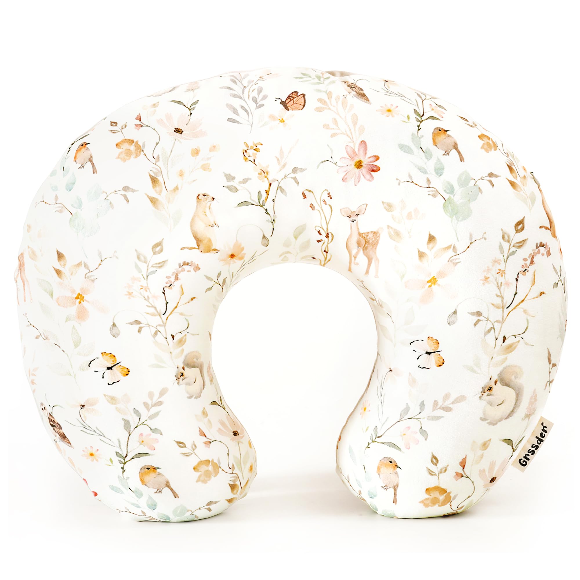 GRSSDER Nursing Pillow Cover, Stretchy Soft Minky Fabric Covers, Fit Most Nursing Support Pillows for Breastfeeding, Comfortable Safe Pillow Cover,