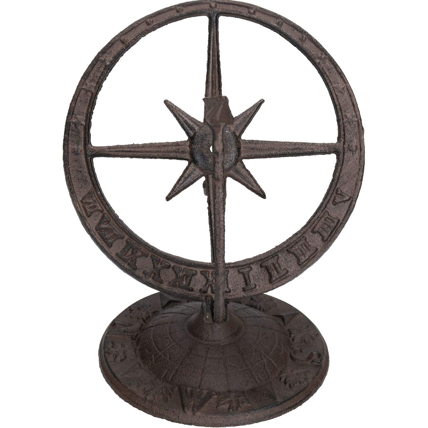 AB Tools Armillary Sundial Ornament Cast Iron Garden Feature Statue Clock Metal Compass