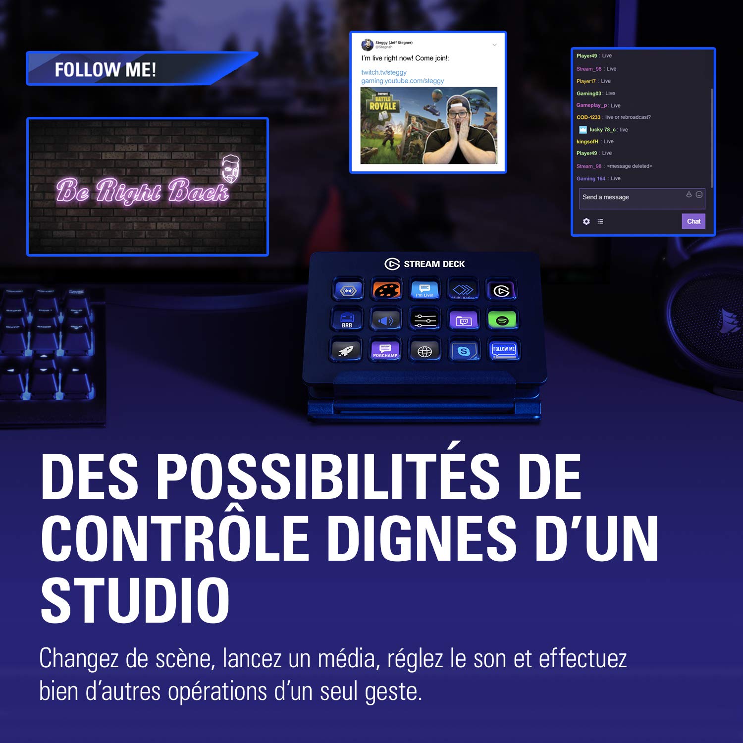 Support de bureau pour Elgato Stream Deck + Plus (Noir
