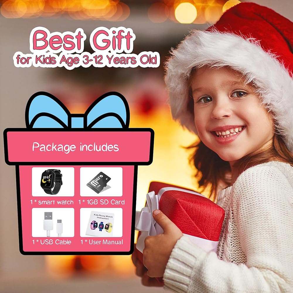 4G Smartwatch Bambini con GPS e Videochiamate, Orologio Telefono Bambino con Chiamate, Chat Vocale, SOS, Modalità Scuola, IP68, Contapassi, Sveglia, Fotocamera, Regalo per Ragazza e Ragazzo