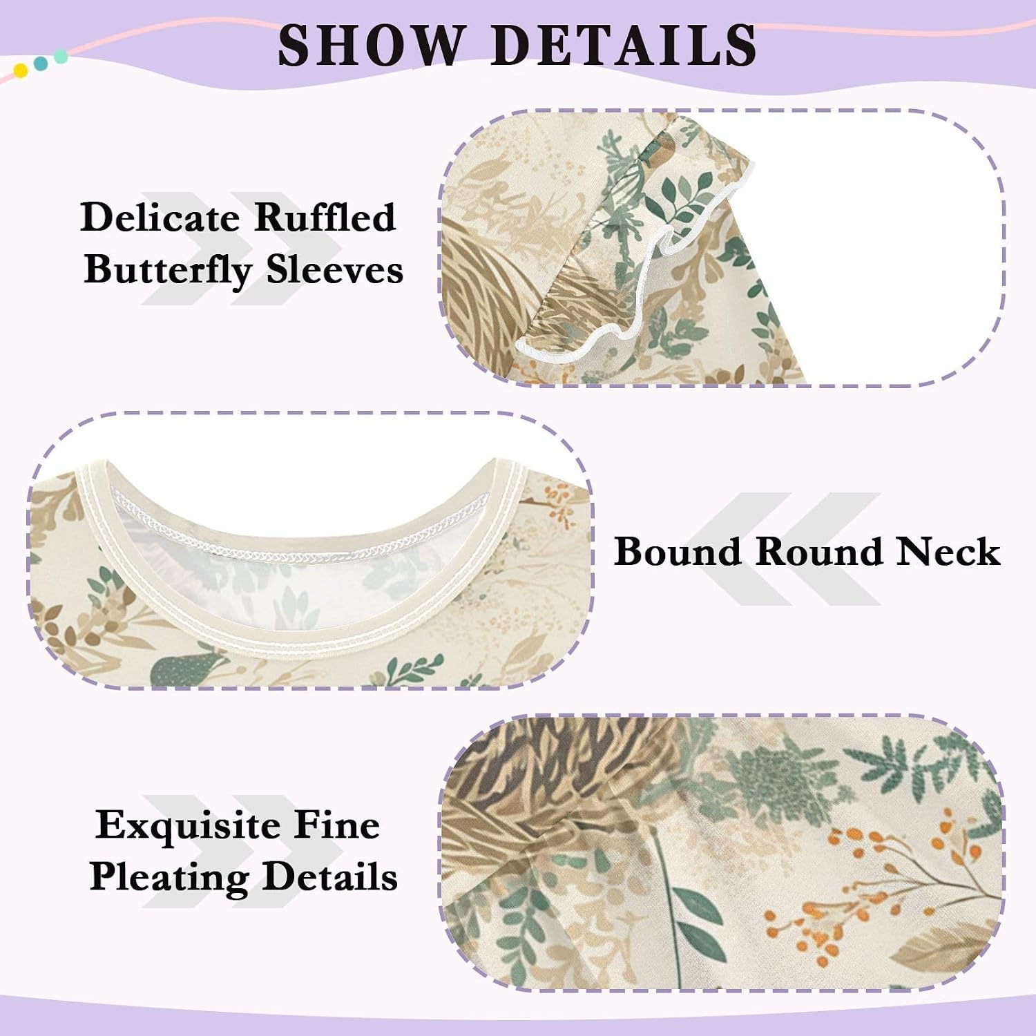 visesunny Toddler Clothes for Girls Vintage Bird Nest Pattern Long Sleeve Fall Shirts Cotton Top with Ruffle Collar