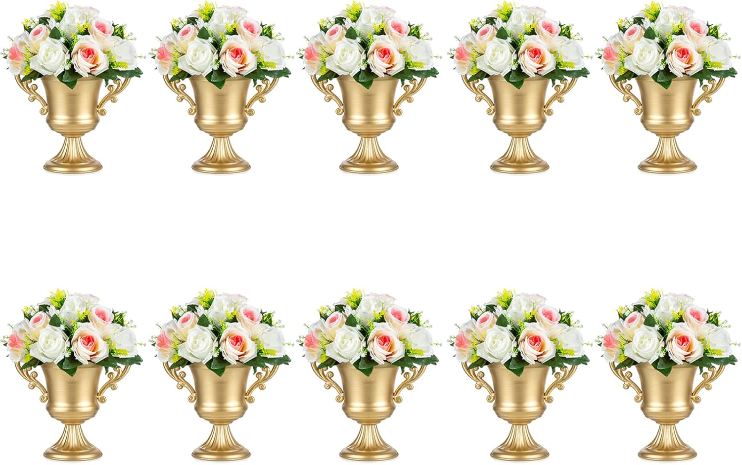10 Pièces Maîtresses Mariage Vase pour Tables Vases Or pour Centres