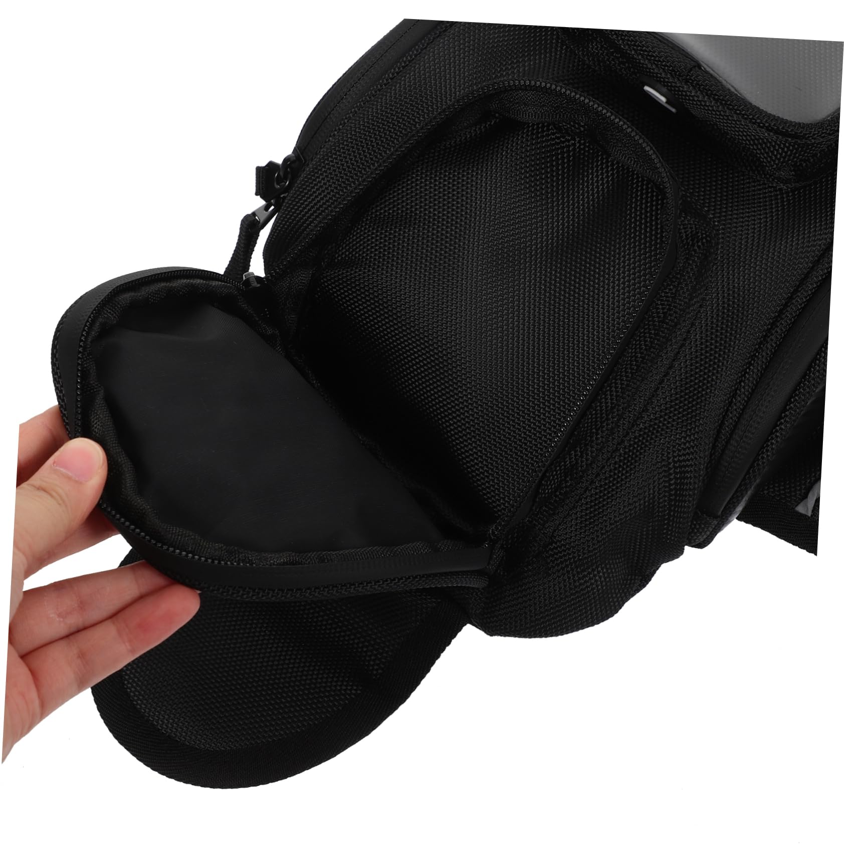 MAGICLULU Motorrad Tankrucksack Schwarz für Tank Beim Fahren | Großes Fassungsvermögen, Stoff Ausführung, Praktischer Zugriff, Integrierte Kopfhöreröffnung