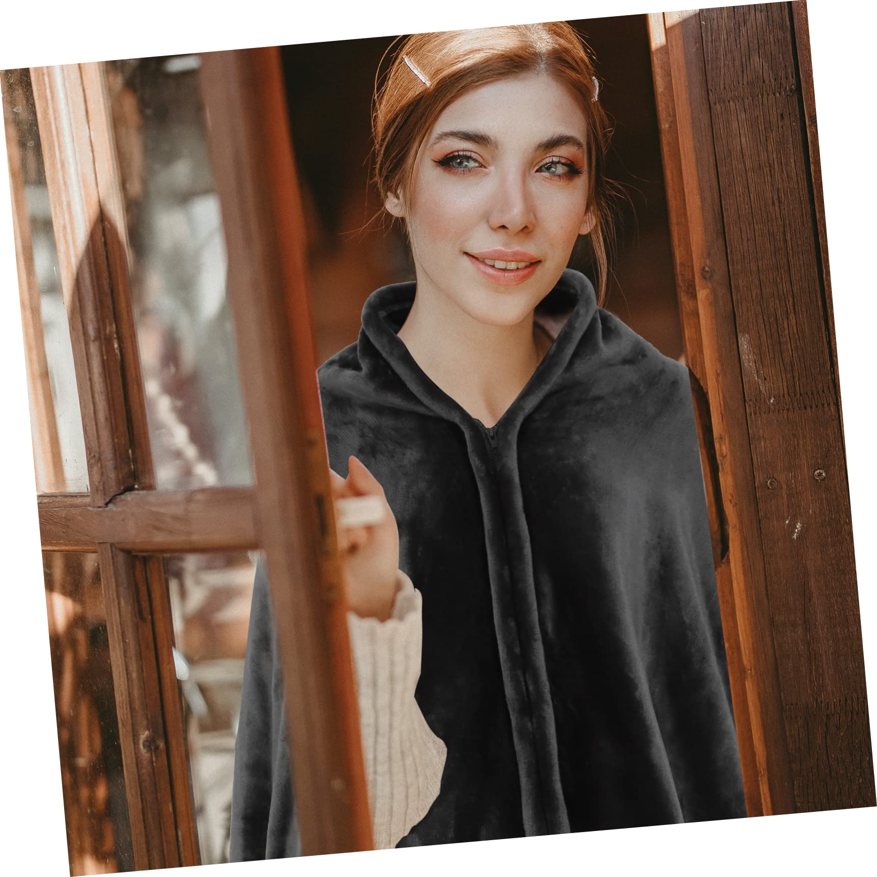 ABOOFAN 1pezzi Coperta in Pile di Corallo Coperta Elettrica Scialle Mantello Elettrica per Casa Riscaldamento Rapido Fibra di Carbonio Temperatura Regolabile Ricarica USB Design Piccolo