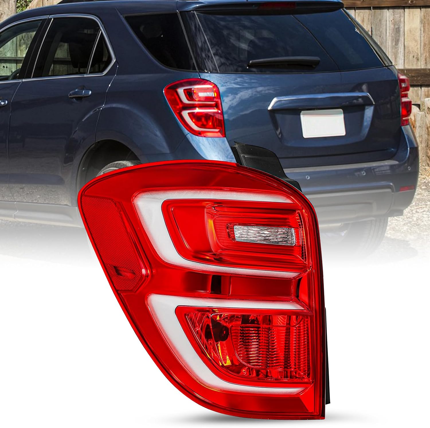 SOCKIR Tail Light Assembly Fits 2016 2017 Chevy Equinox Rear Taillight Halogen Outer Tail Lamp Left Driver Side