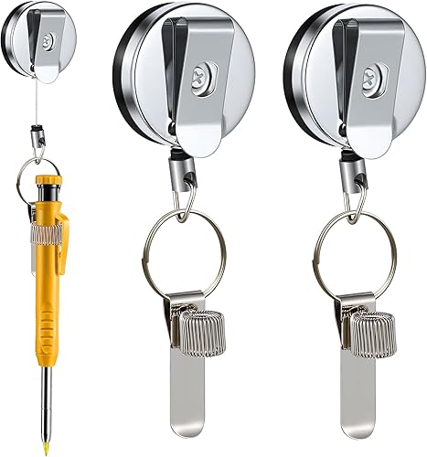 Landhoow 2 soportes retráctiles para lápices, 27.5 pulgadas, para carpinteros, trabajadores, enfermeras, albañiles, camareros, cordón universal para