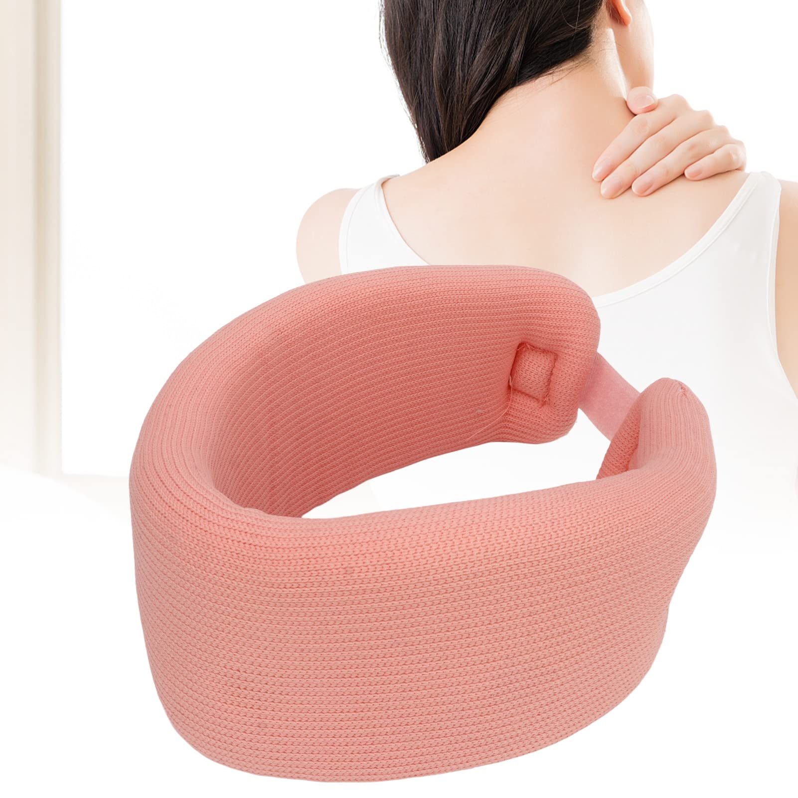 Weikeya Cervical Brace, Skin Friendly Adjustable Neck Brace Pink High Elastic Sponge for Indoor(L), Large - Image 2