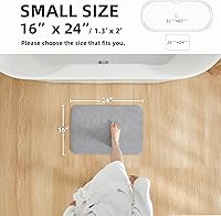 Vista 2 de Bathroom Mat Quick Dry, Bathroom Rugs Non Slip Washable Thin Absorbent Bath Mat Fits Under Door Bathroom Floor Mat Perfect for Bath, Shower, or Sink